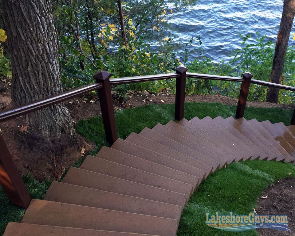 Steep Steps Leading To Lake Dock Stock Image - Image of steps, pond:  220289845