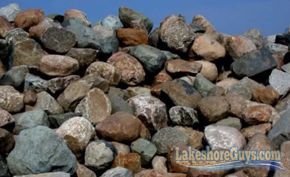 Clean riprap stones