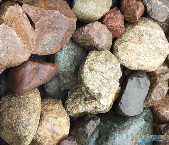Colorful riprap stones
