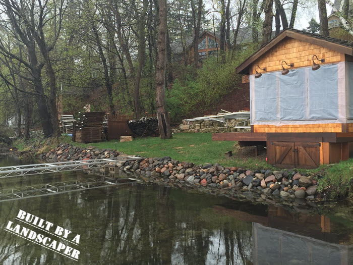 Building your riprap shoreline 6 inches from your boathouse can give you a thrill.