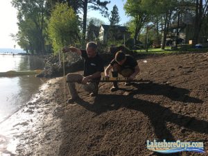 3:1 slope on shoreline, pre-compaction