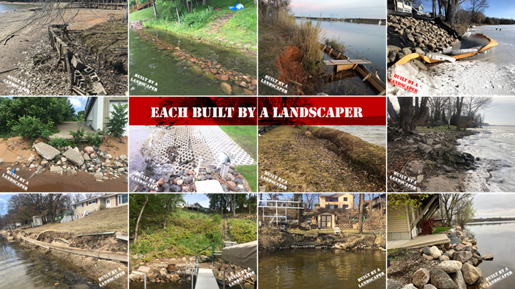 See photos of shorelines "built" by landscapers