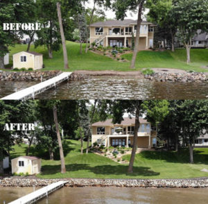 Restored shoreline in Forest Lake, MN