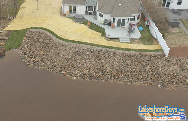 Example of formerly eroding shoreline we restored in Duluth, MN