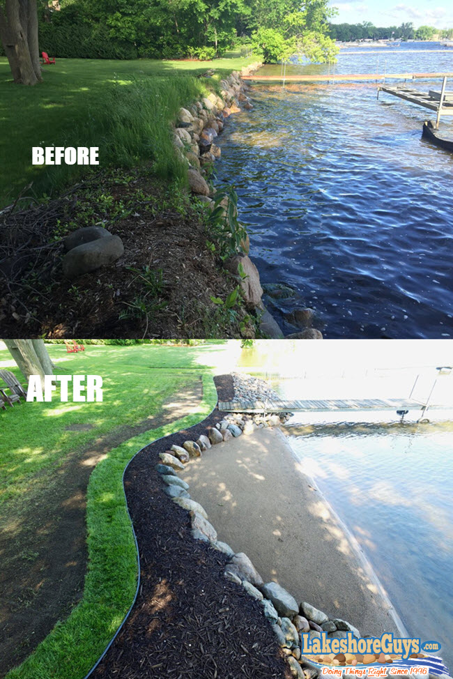 Mille Lacs Shoreline Restoration with Riprap | Boat Ramp & Staircase ...